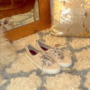 Pink Sperry Satin Lace Sneaker